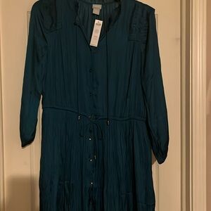 Beautiful teal satin chicos dress. Size 3.5 (16/18)